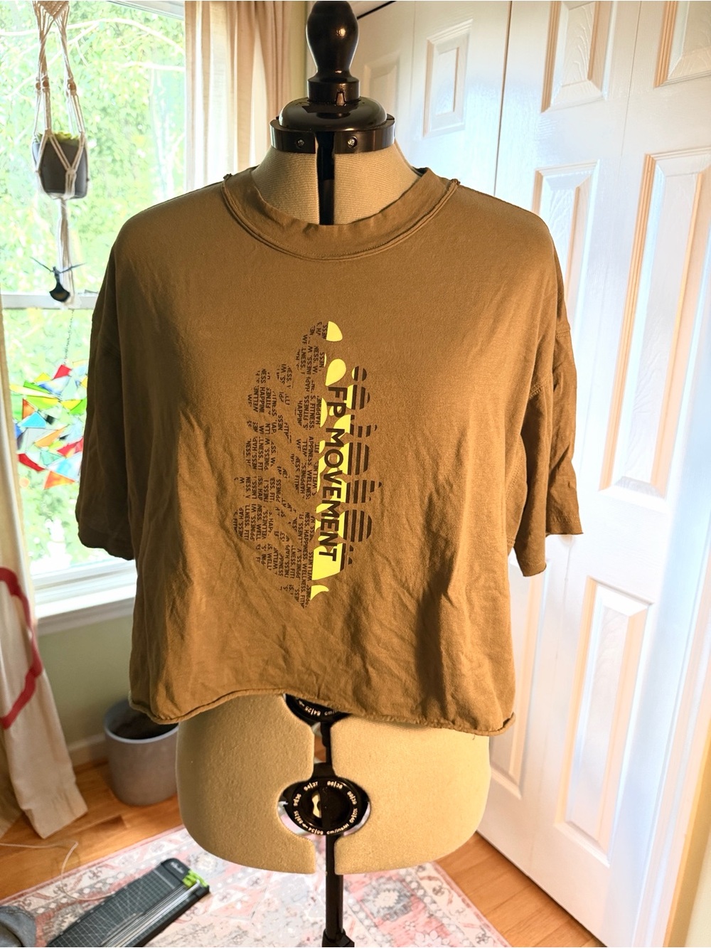 FP Movement Olive Green Graphic Crop Tee